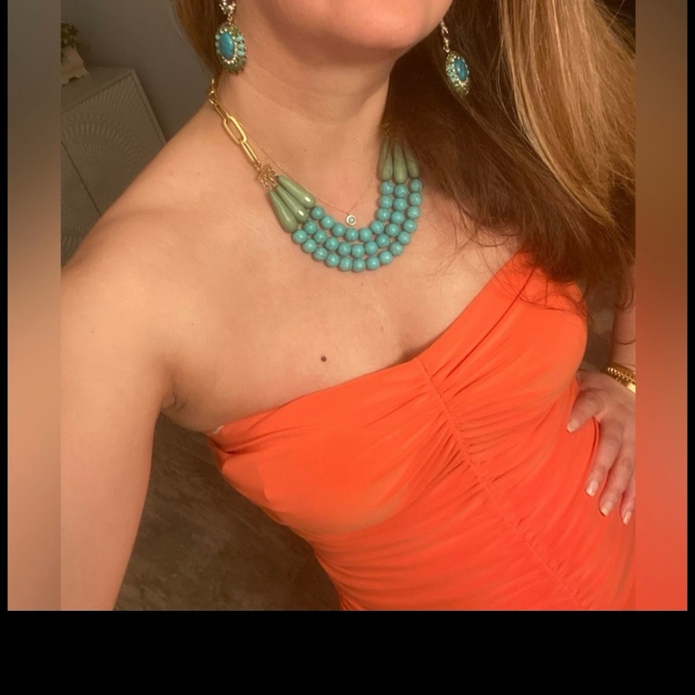 Brand new! Jessica mclintock Orange Strapless Dress